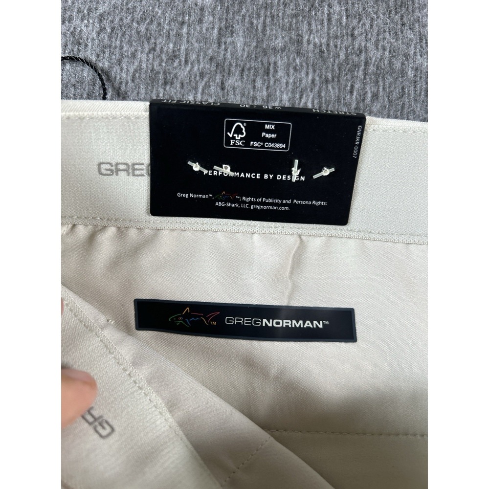 greg norman clubhouse pant golf outdoor  performance 38x30 Khaki New - Picture 5 of 8